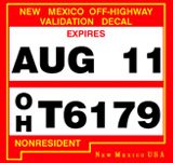 New Mexico OHV registration rules require non-resident riders to display a validation decal on their OHV off-highway vehicle.