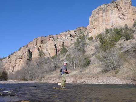 Fishing the Gila Forks 2008 (Photo by G. McReynolds) - Gila Trout page, New Mexico Game & Fish