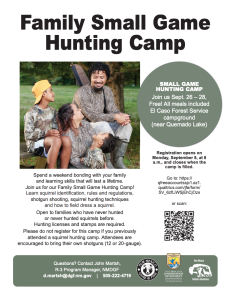 Family Small Game Hunting Camp