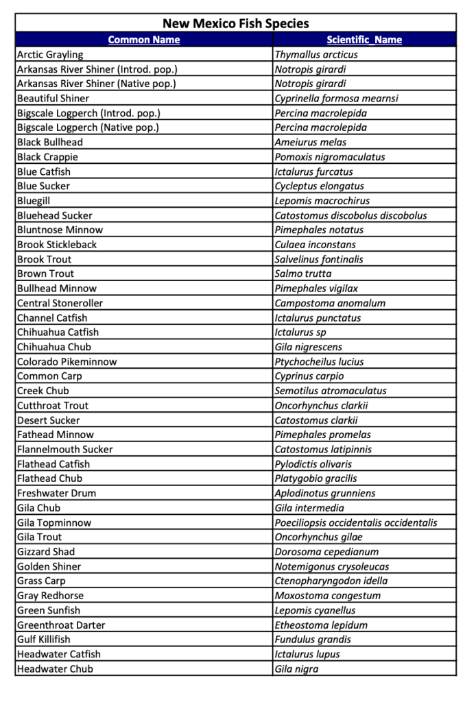 fish list for art contest