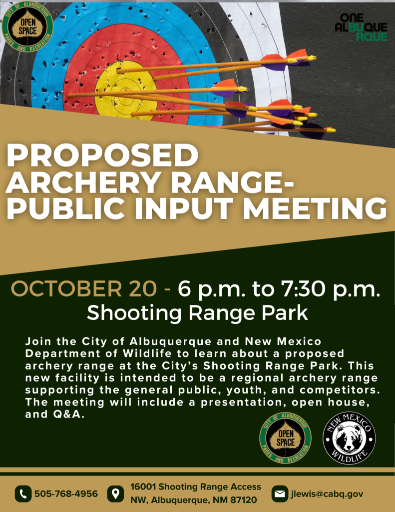 Proposed Archery Range Public Meeting in Albuquerque on October 20 2026